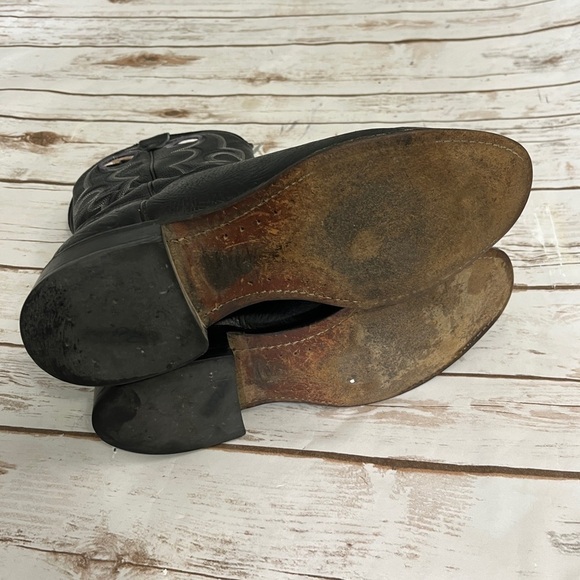 Black Leather Cowboy Boots - Picture 9 of 11